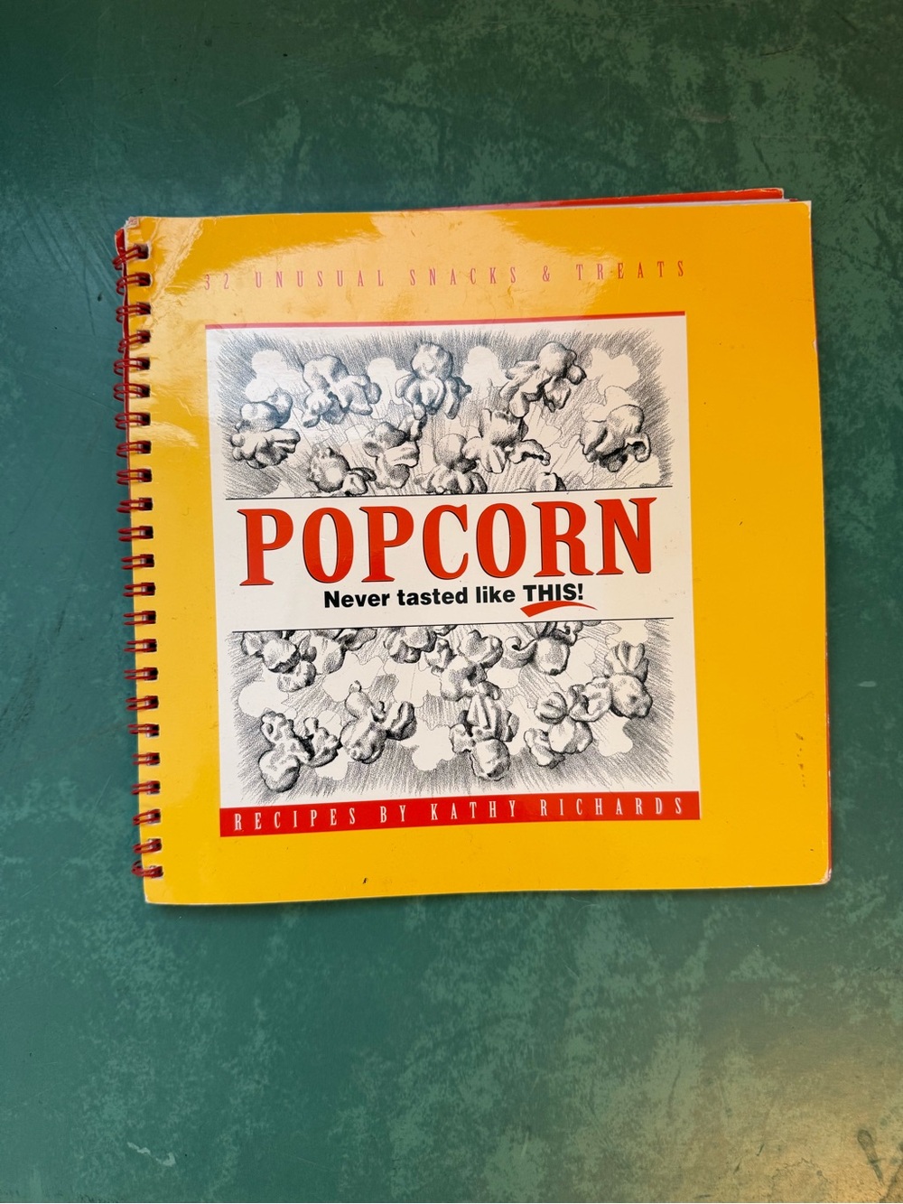 VTG Y2K Popcorn Recipe Spiral Cookbook - Yellow